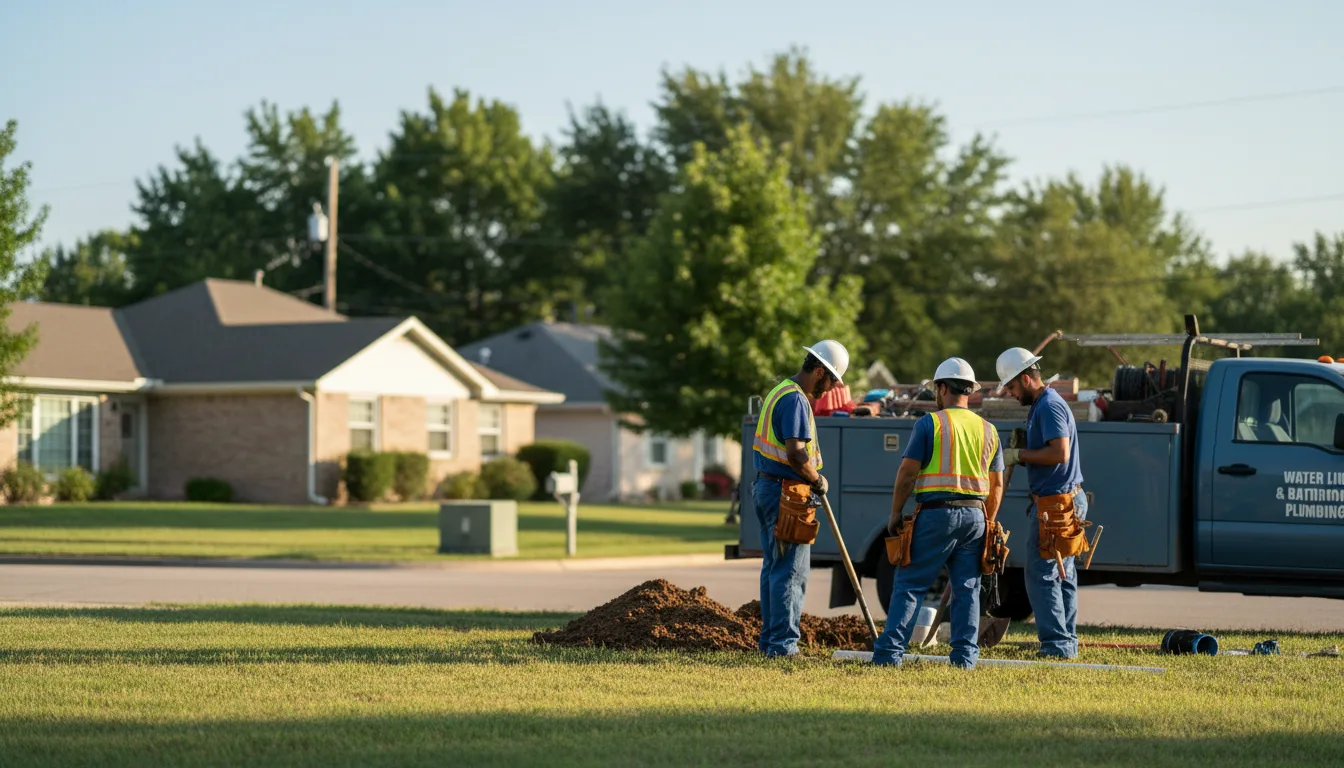 Residential water line and bathroom plumbing service in Glenwood, IA